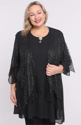 Sidabrinis ir juodas voratinklio bolero