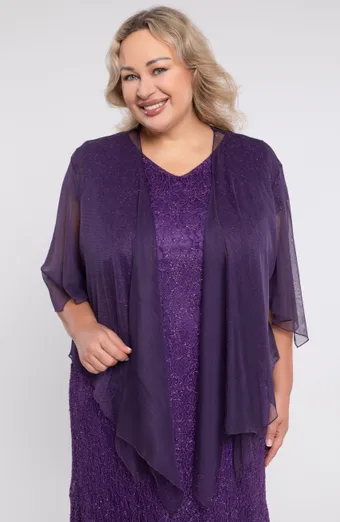 Violetinis šifono bolero