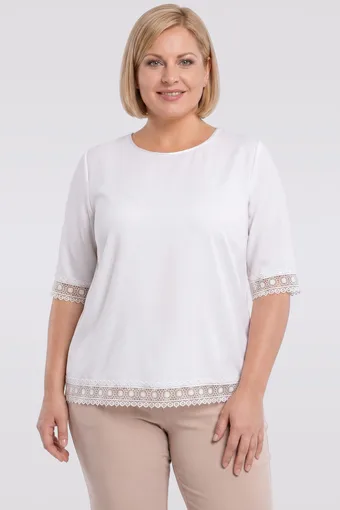 Ekru palaidinė su nėriniais
