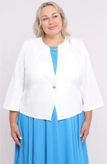 Kreminė striukė su dekoratyvine saga