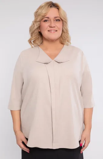 Lininė laisva smėlio spalvos palaidinė