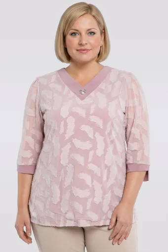 Rožinė palaidinė su raštu