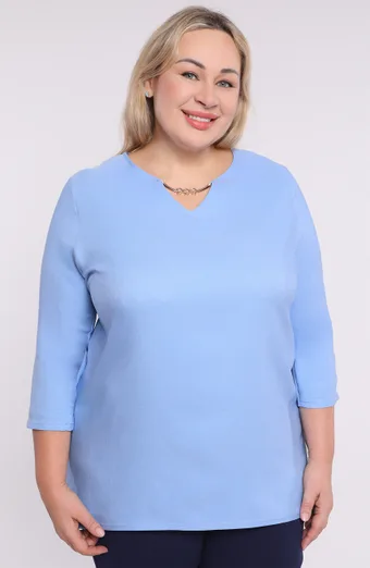 Šviesiai mėlyna palaidinė auksinė iškirptė