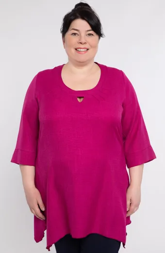 Violetinė tunika su iškirpte