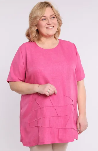 Rožinė lininė tunika