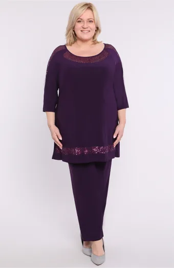 Violetinis komplektas su blizgučiais