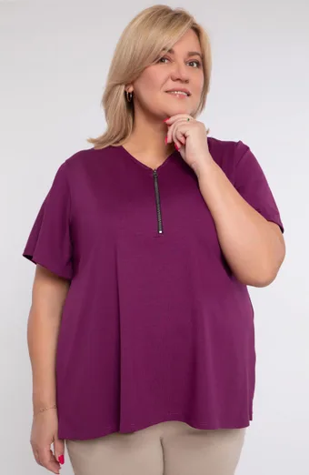 Violetinė palaidinė su užtrauktuku