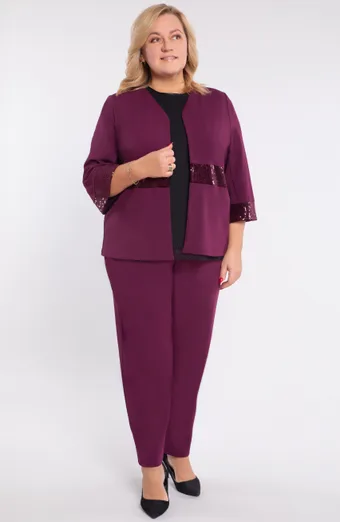 Violetinis komplektas su blizgučiais