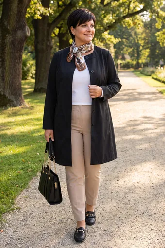 Elegantiškas juodas paltas