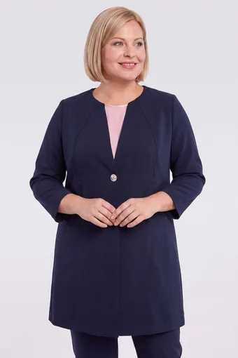 Elegantiškas tamsiai mėlynas paltas