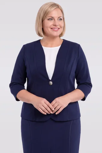 Tamsiai mėlyna trumpa švarkas