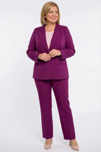 Elegantiškas violetinis kostiumas