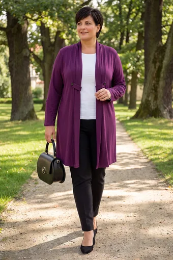 Violetinė kardiganas
